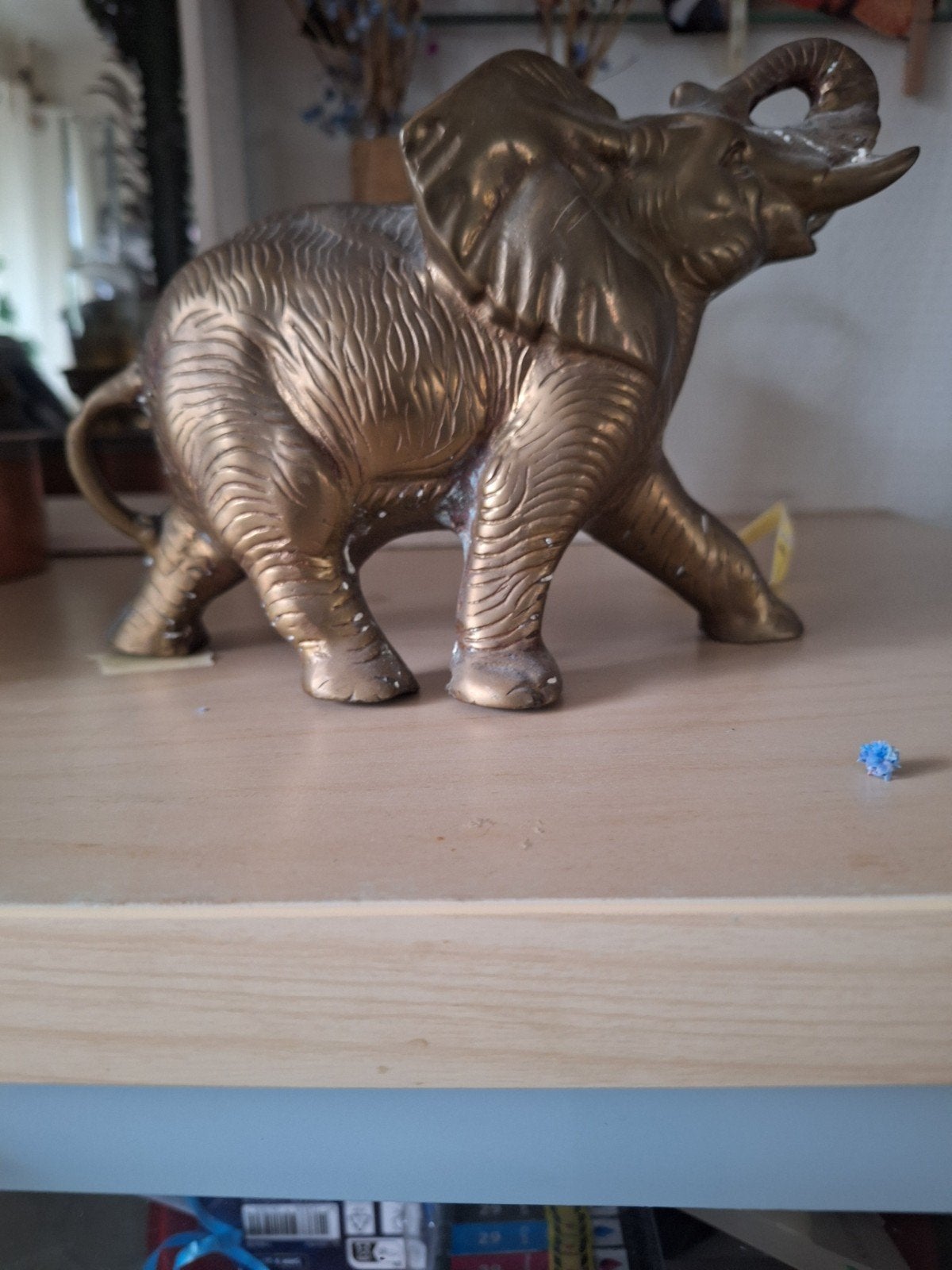 Vintage messing olifant beeldje - Made in India, Antiek en Kunst, Ophalen of Verzenden