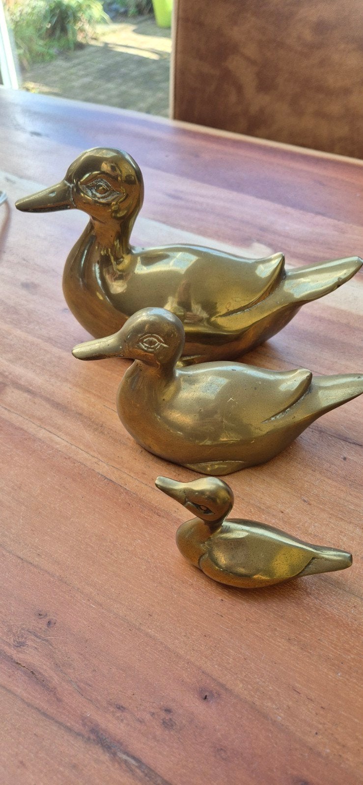 Set van 3 messing eenden - Vintage decoratie, Ophalen of Verzenden