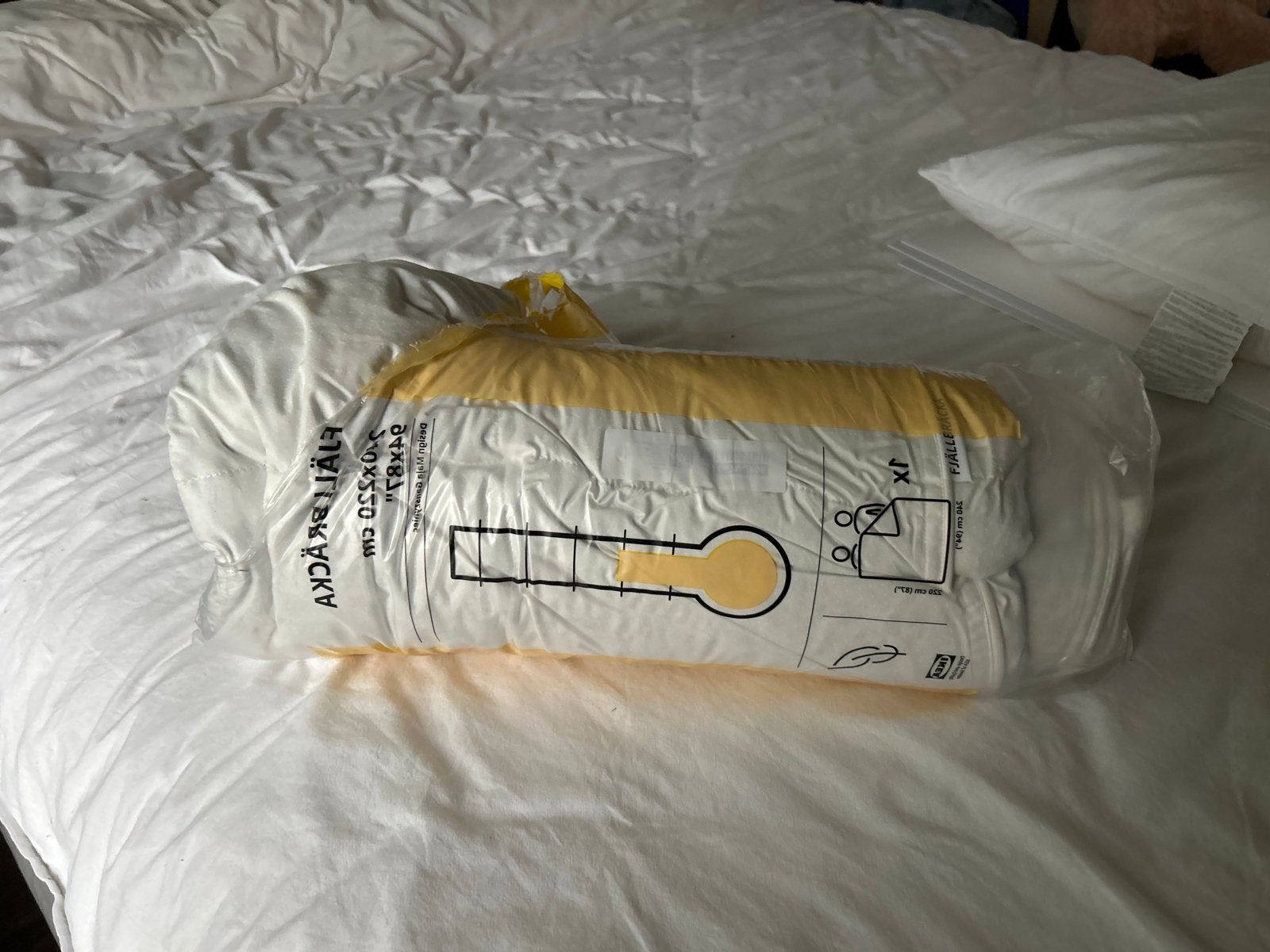IKEA FJÄLLBRÄCKA Dekbedovertrek middelwarm, Huis en Inrichting, Eenpersoons, Wit, Dekbedovertrek, Katoen