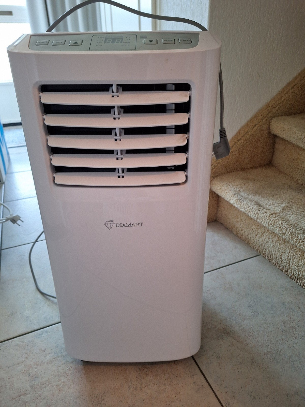 Mobiele airco (Diamant) met afzuigslang en raamplaat, Ophalen of Verzenden, Zo goed als nieuw, Koelen en Ontvochtigen, Mobiele airco