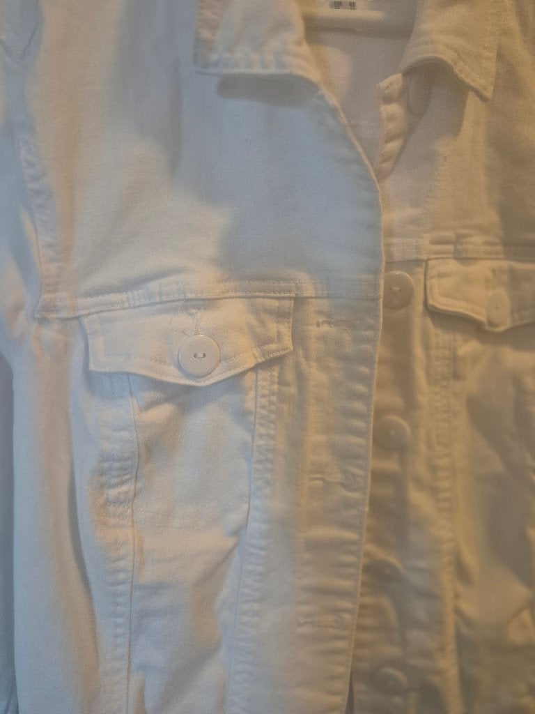 spijkerjasje wit, Verzenden, Wit, Maat 46/48 (XL) of groter, Zo goed als nieuw