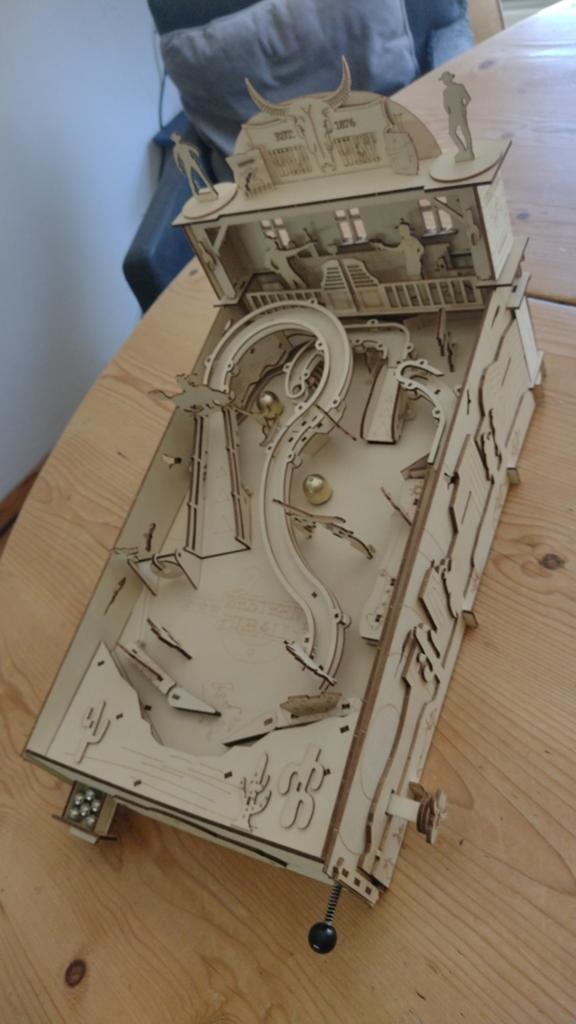 Robotime ROKR 3D Houten Flipperkast Modelbouwpakket, Ophalen of Verzenden, Gebruikt, Mechanisch, Flipperkast