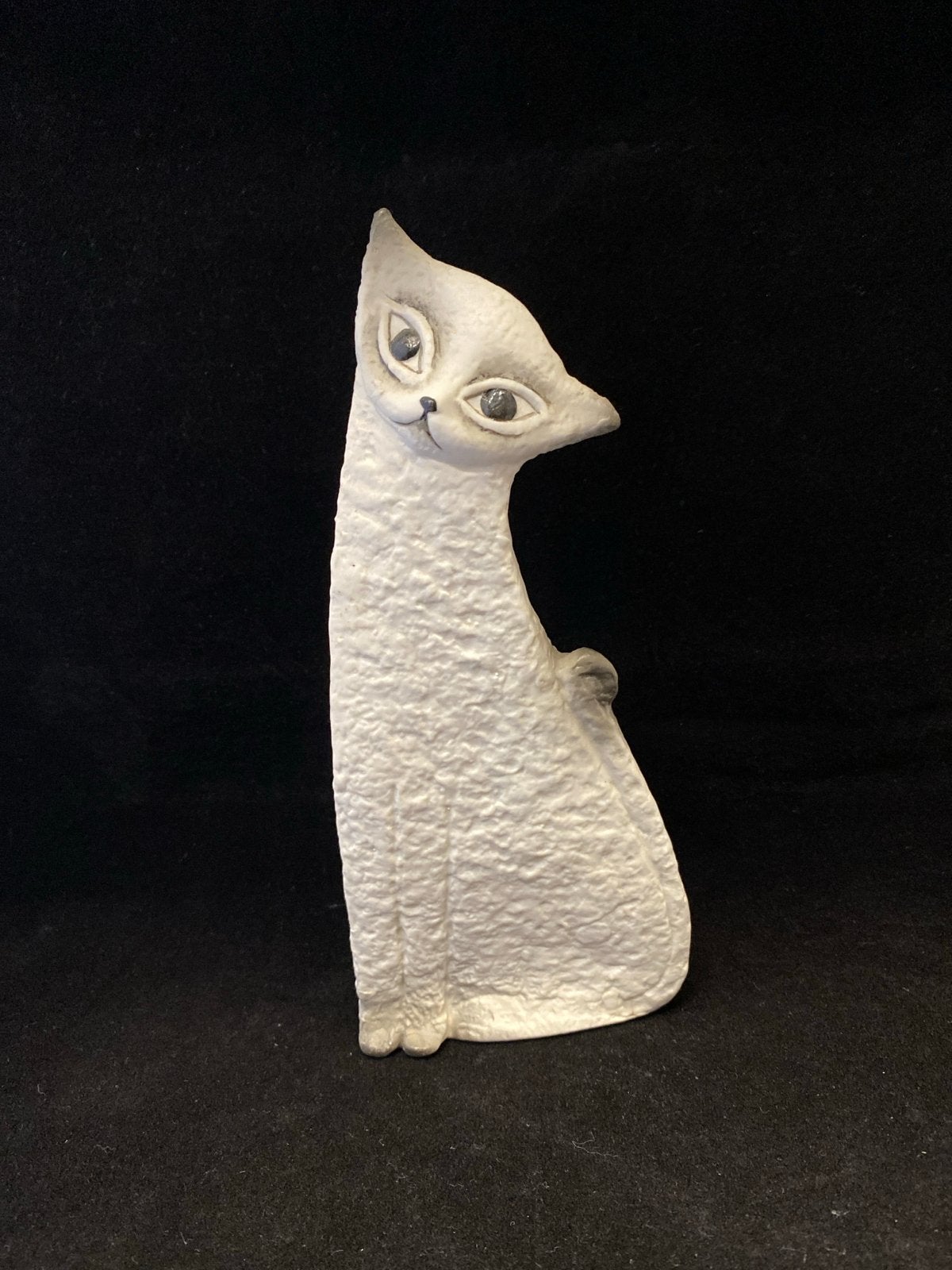Vintage Royal Dux kattenbeeldje- Wit, Jaren ‘50/60, Ophalen of Verzenden