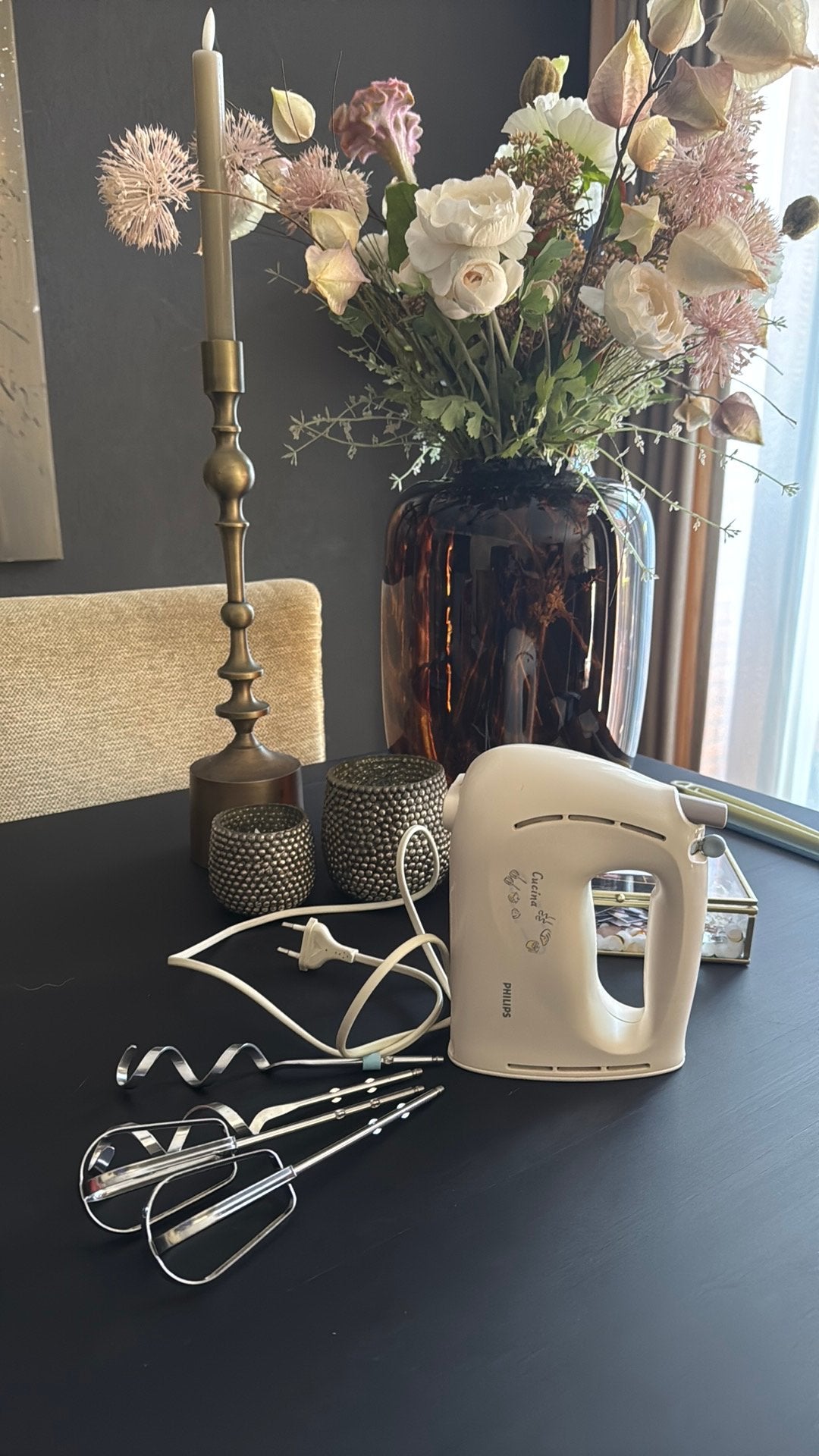 Vintage cucina philips handmixer, Witgoed en Apparatuur, Ophalen of Verzenden, Gebruikt, 3 snelheden of meer