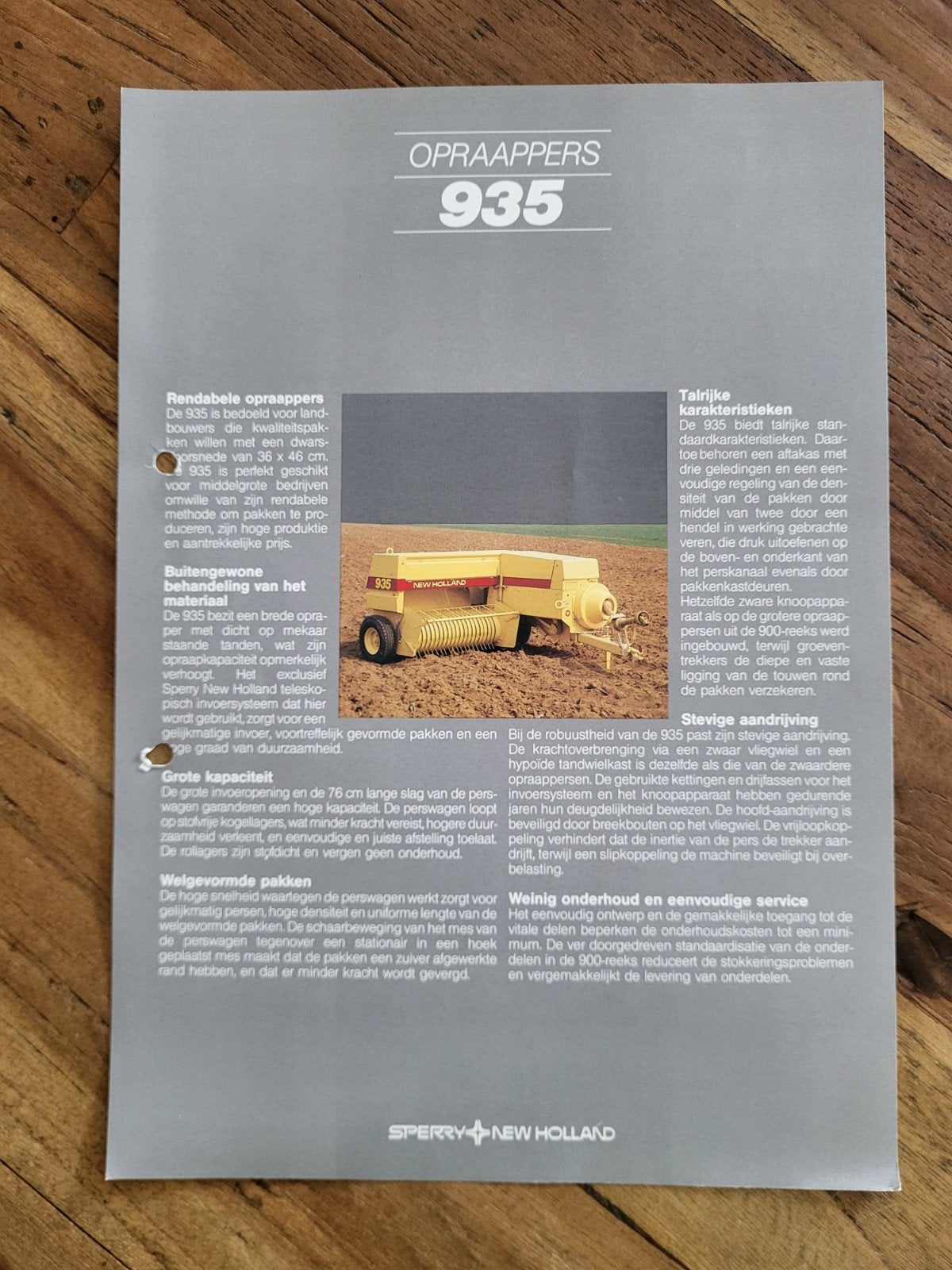 tractor folder New Holland 935 opraappers, Boeken, Catalogussen en Folders, Ophalen of Verzenden, Zo goed als nieuw