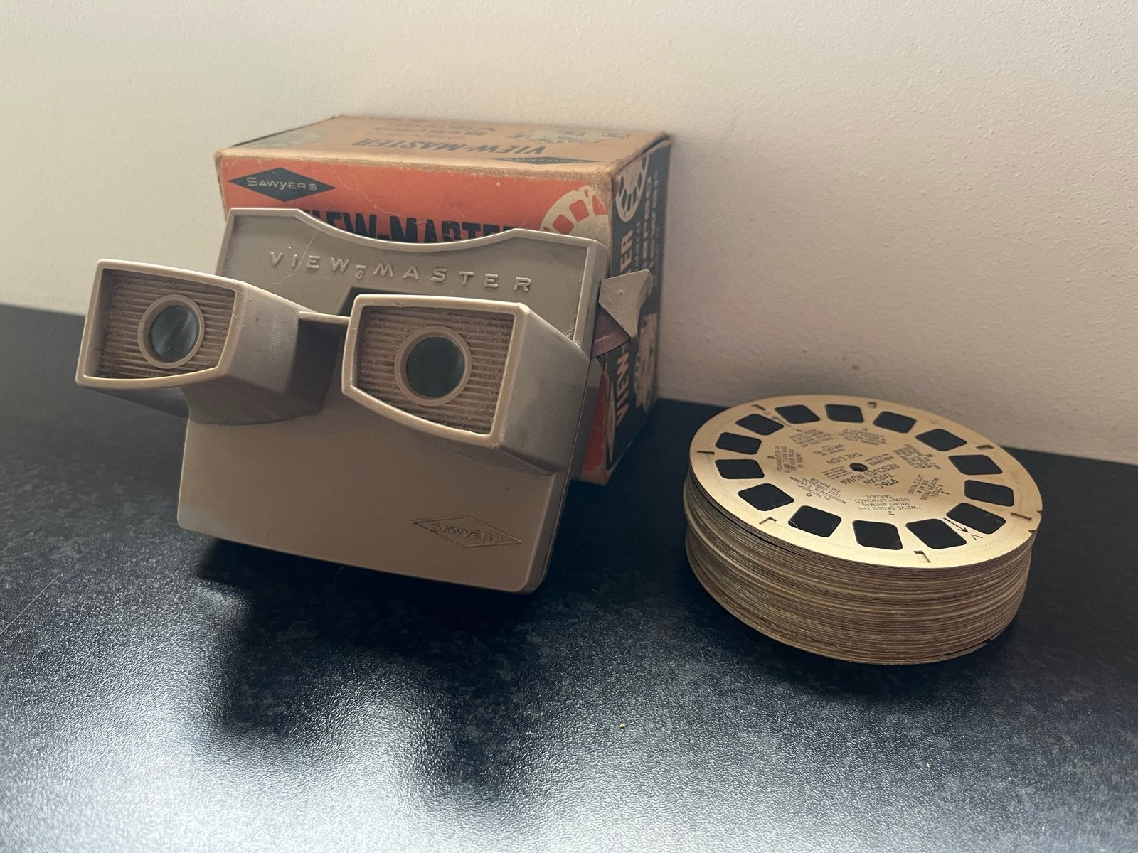 Vintage View-Master met 39 schijven en originele doos, Verzamelen, Ophalen of Verzenden, Gebruikt