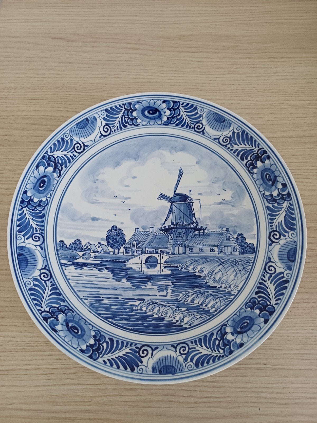 Delfts Blauw ABN Bank wandbord - Handgeschilderd, Antiek en Kunst, Ophalen of Verzenden