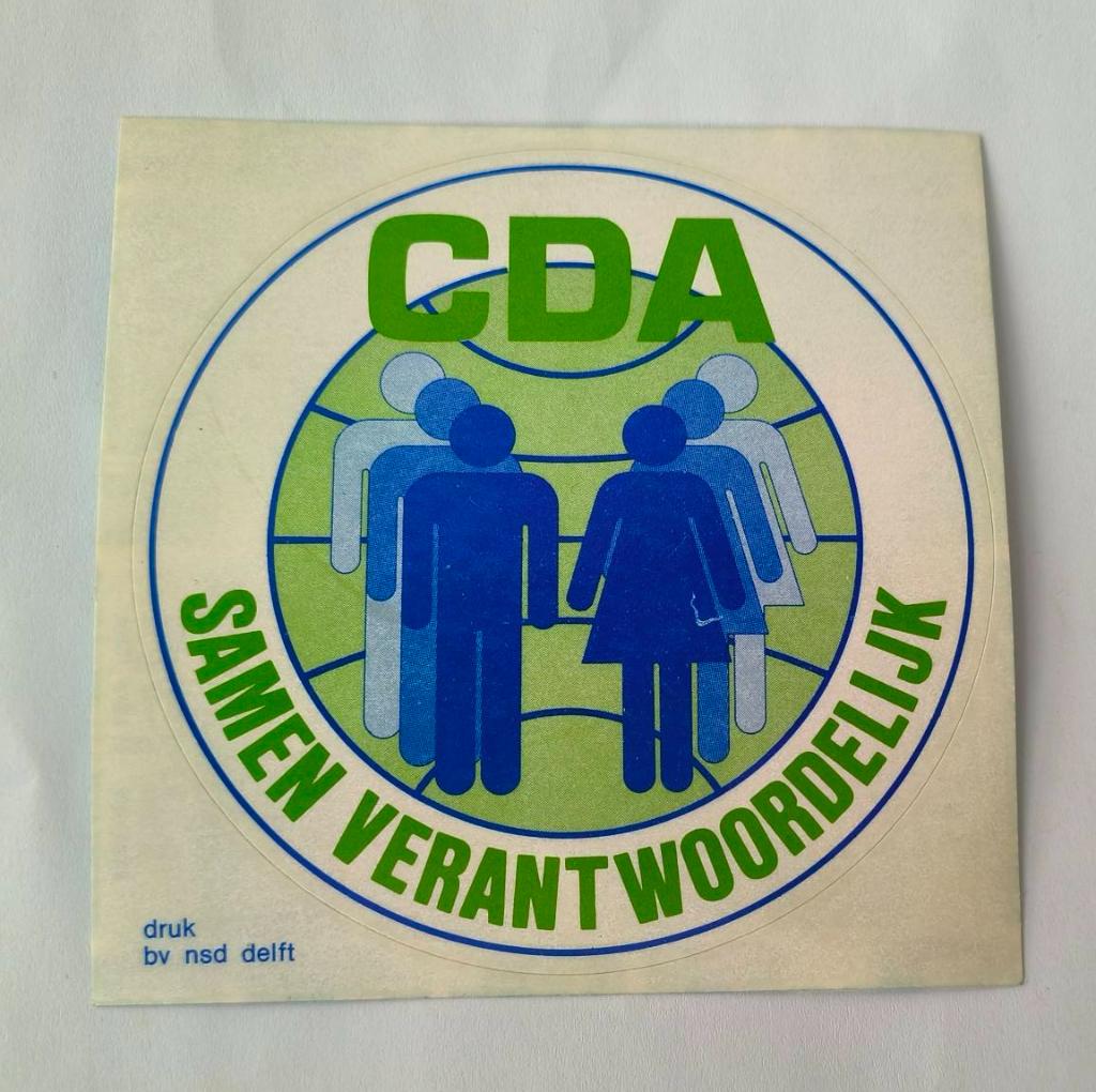 Sticker CDA samen verantwoordelijk, Ophalen of Verzenden, Zo goed als nieuw, Bedrijf of Vereniging