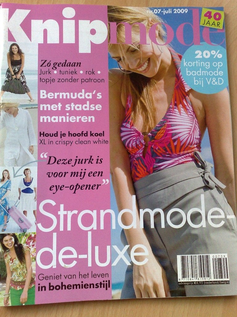Knipmode juli 2009 ,o.a. zouave broek maten 34 t/m 46, Verzenden, Zo goed als nieuw, Vrouw, Knipmode
