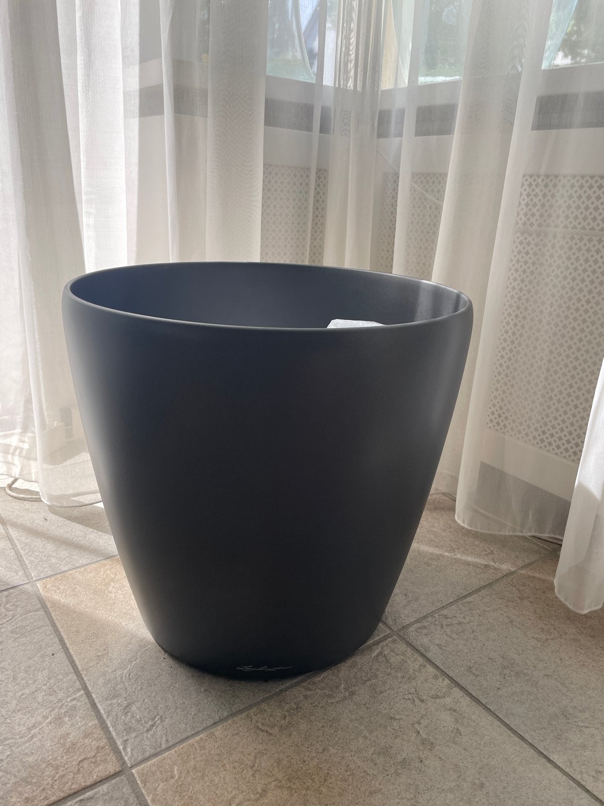Lechuza Classico Premium 43 bloempot antraciet metallic, Kunststof, 40 cm of meer, Rond, Ophalen of Verzenden