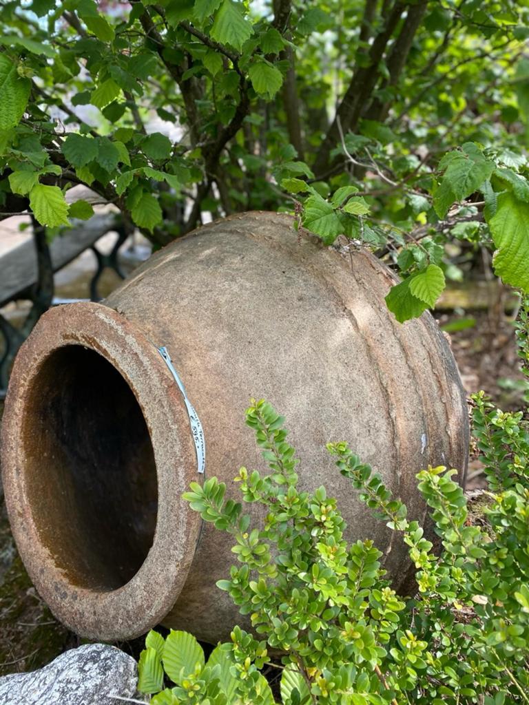 Grote Brocante terracotta tuinvaas olijf kruik, Ophalen