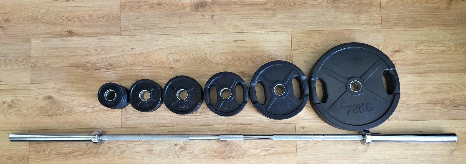 Halterset ATX Athletic Halterstang en gewichten, Sport en Fitness, Ophalen, Gebruikt, Rug, Halterset