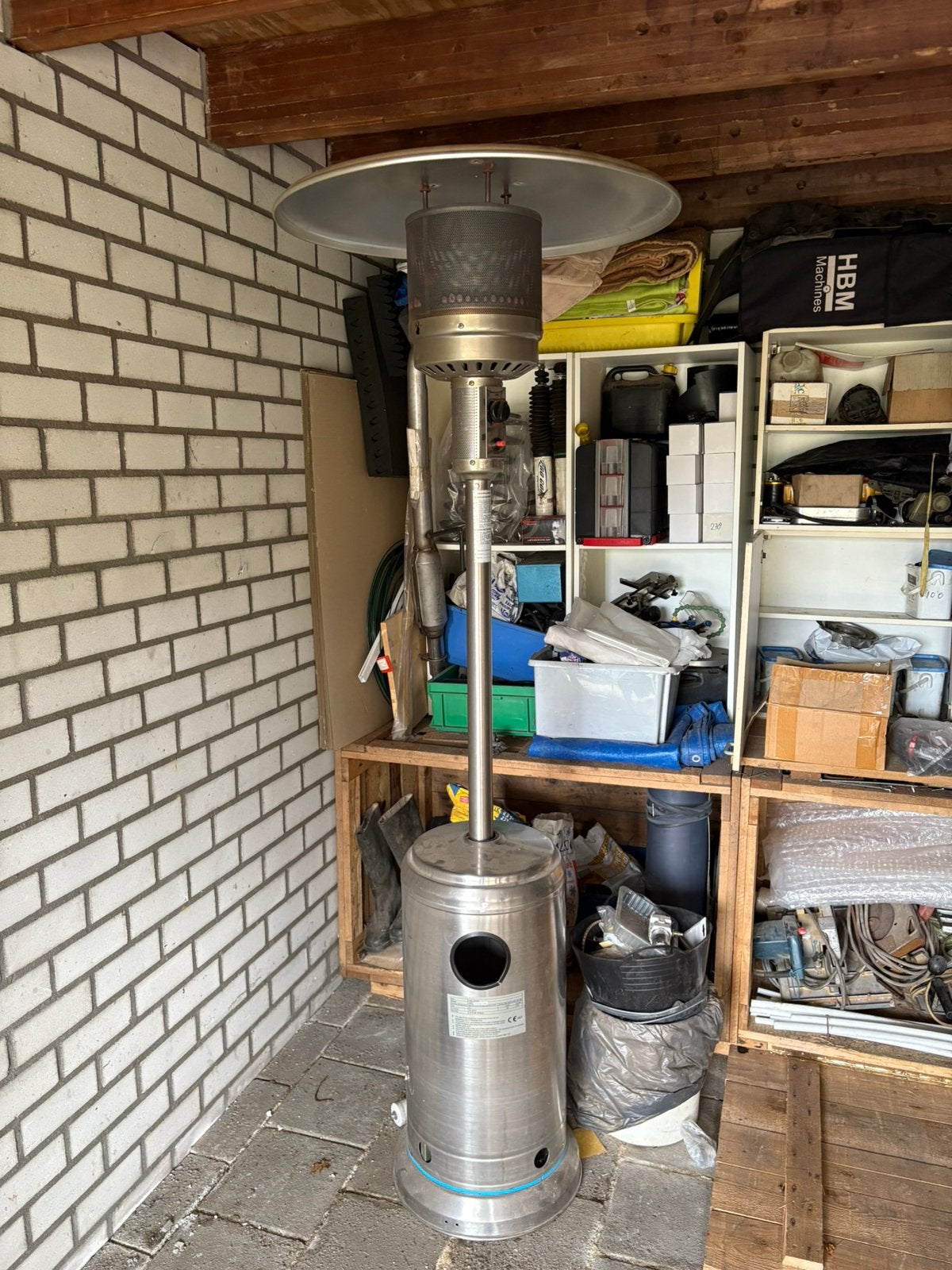 Terras heater RVS, Tuin en Terras, Terrasverwarmers, Ophalen, Gebruikt, Gas, Vloer