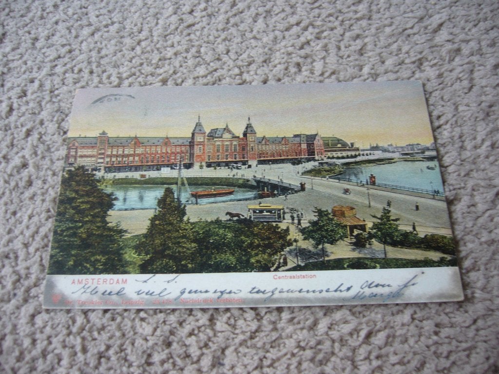 AMSTERDAM  =  CENTRAALSTATION    BRIEFKAART  1904, Ophalen of Verzenden, Voor 1920, Gelopen, Noord-Holland