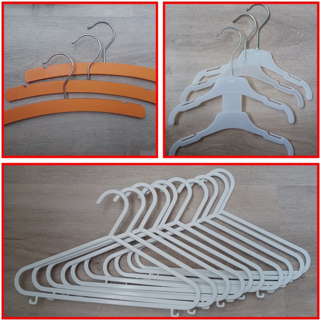 17x baby kleerhangers oranje en wit, Ophalen of Verzenden, Gebruikt