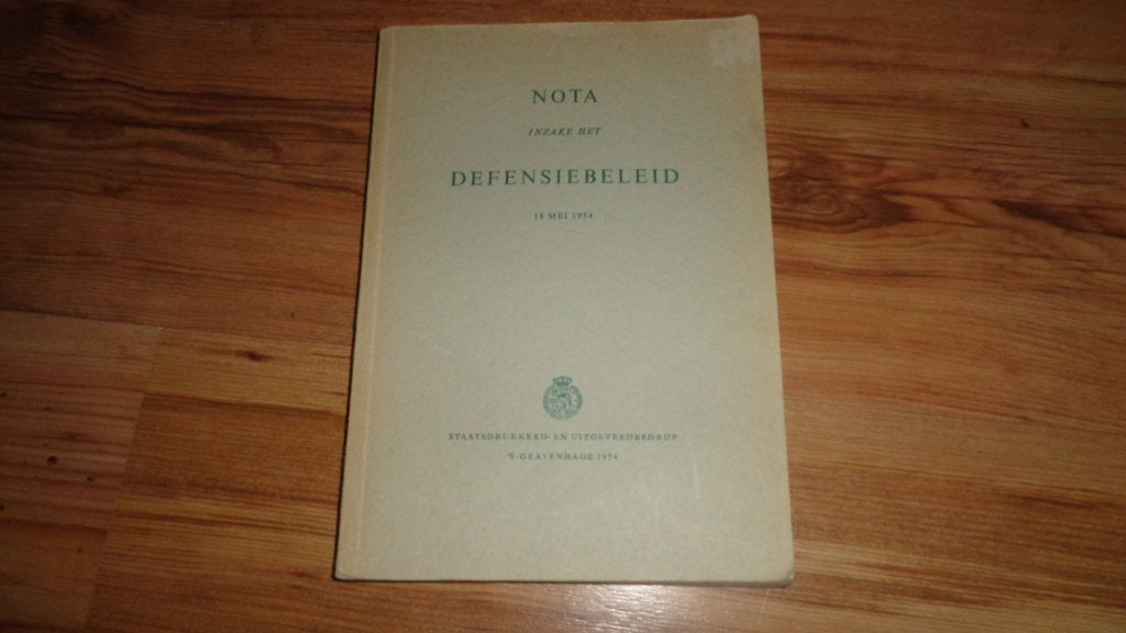 1954 nota van het defensie beleid kort na oorlog Korea leger, Verzamelen, Verzenden, Landmacht, Nederland, Boek of Tijdschrift