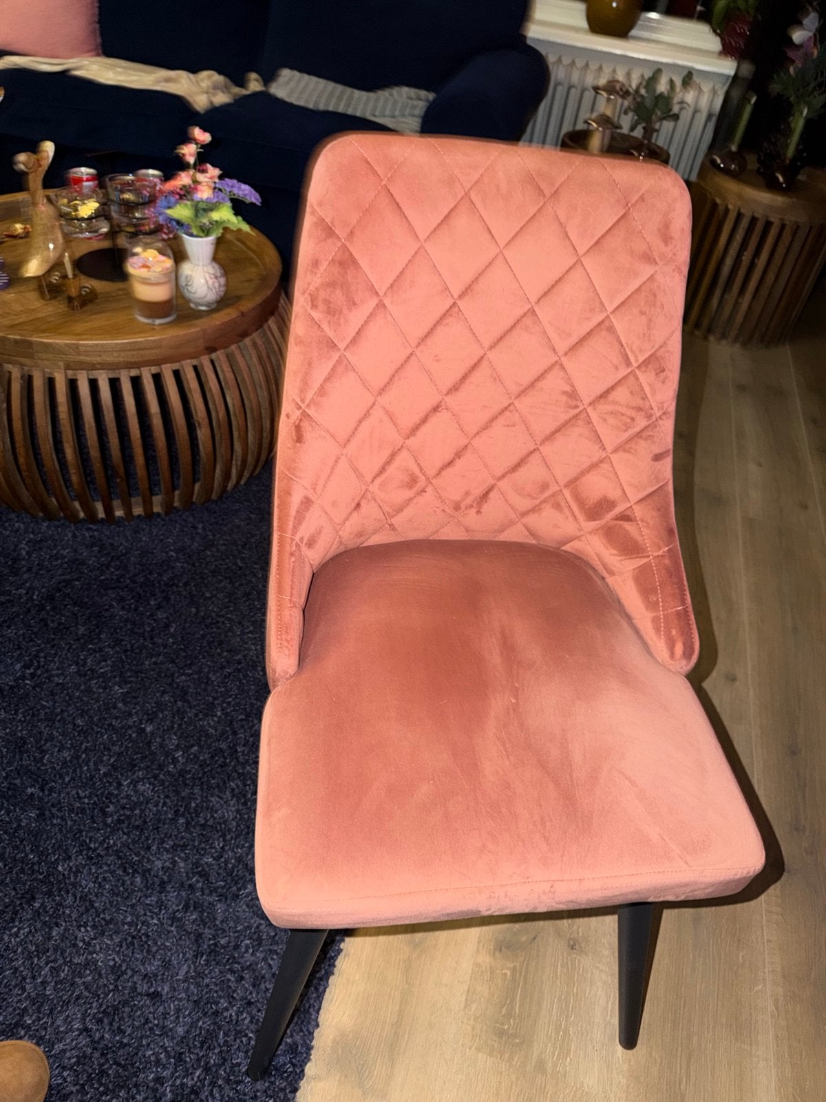 Roze suède eetkamerstoelen - Comfort en stijl, Ophalen, Gebruikt, Overige kleuren, Eén