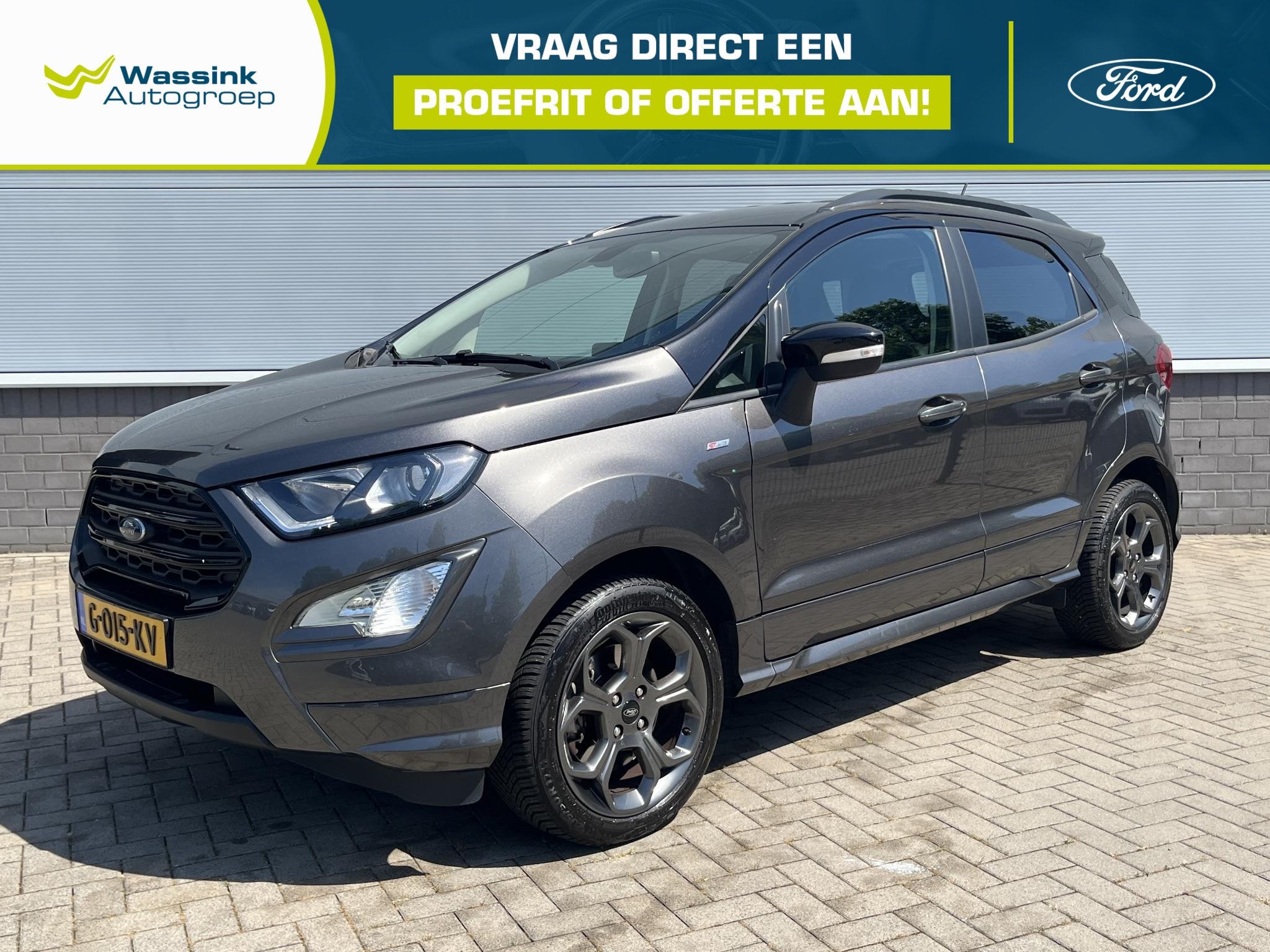 Ford EcoSport 1.0 125 pk automaat ST-Line Black Dealer onder, Auto's, 125 pk, Gebruikt, Ecosport, Leder en Stof