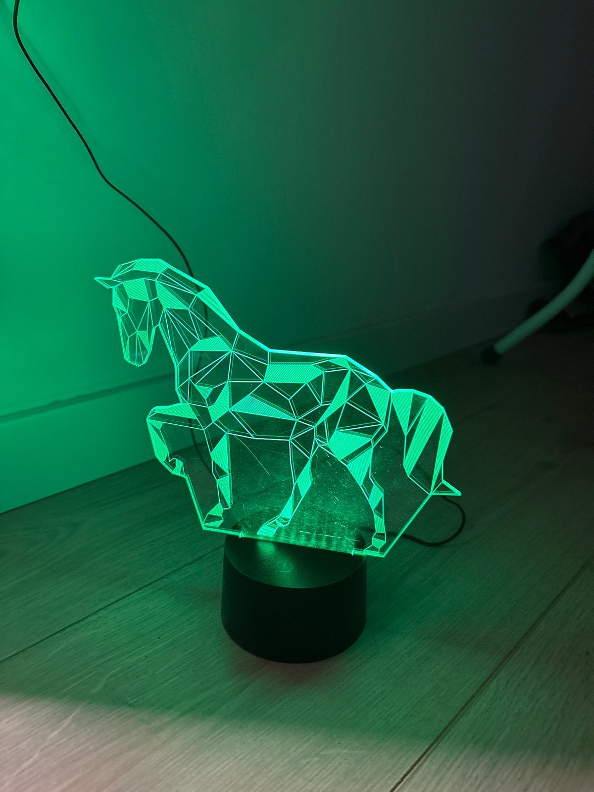 Paarden Nachtlampje - 3D Optische Illusie LED Lamp, Kunststof, Meerkleurig, Nieuw, Ophalen of Verzenden