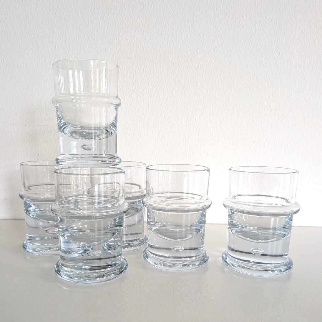 6 x vintage Deens design glazen Sidse Werner voor Holmegaard, Glas of Glazen, Ophalen of Verzenden, Overige stijlen, Glas