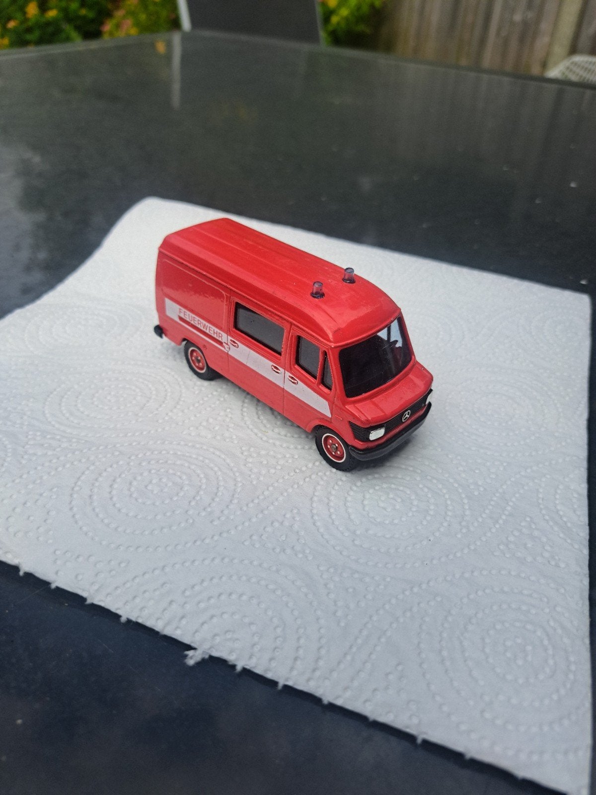 Solido model mercedes 407 d "feuerwehr", France, Gebruikt, Ophalen of Verzenden, N.b