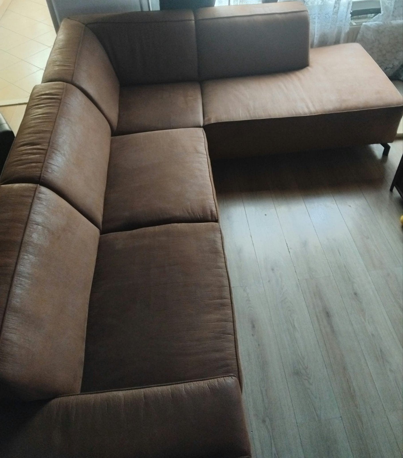 hoekbank gratis, Ophalen, Gebruikt, Leer
