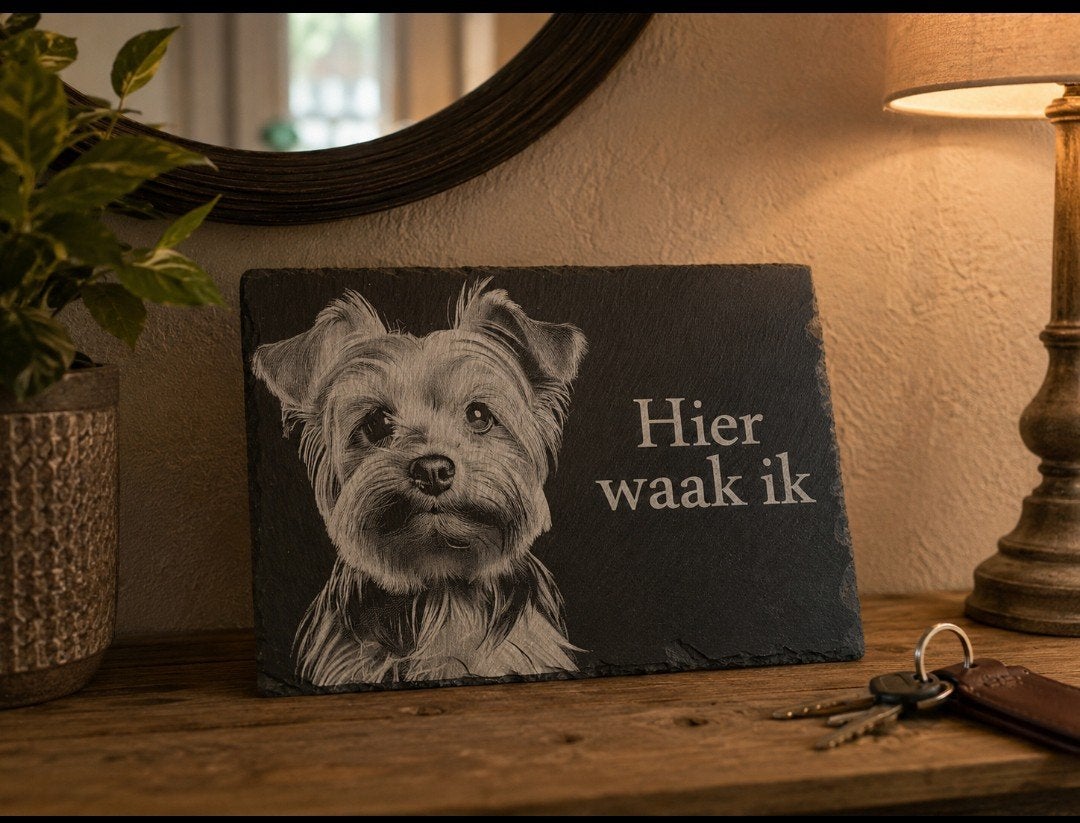 hier waak ik Yorkshire Terriër, Dieren en Toebehoren, Ophalen of Verzenden, Nieuw