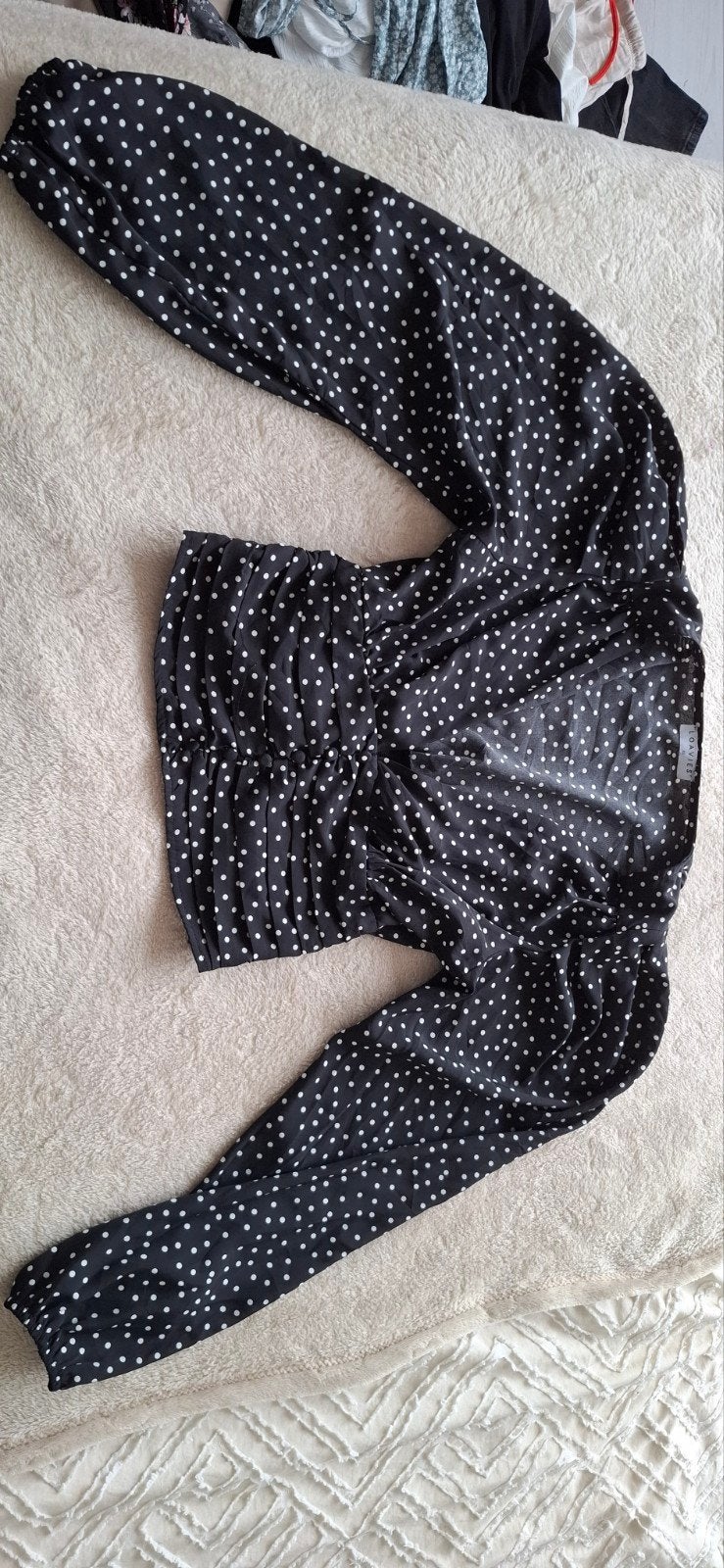 Loavies Zwarte Crop Top met Polka Dots, Kleding | Dames, Tops, Zwart, Ophalen of Verzenden, Lange mouw, Maat 34 (XS) of kleiner