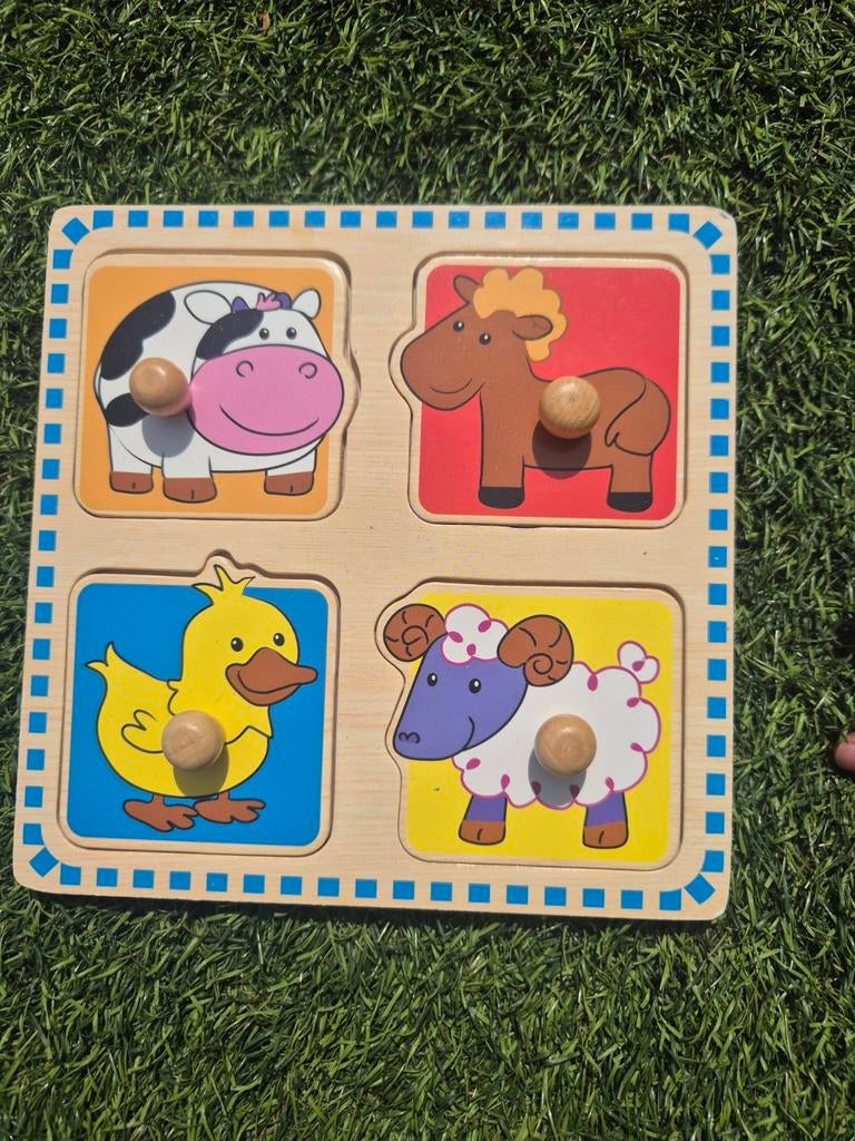 Houten Dieren Puzzel voor Peuters - Boerderijdieren, Kinderen en Baby's, Speelgoed | Houten speelgoed, Ophalen of Verzenden, Gebruikt