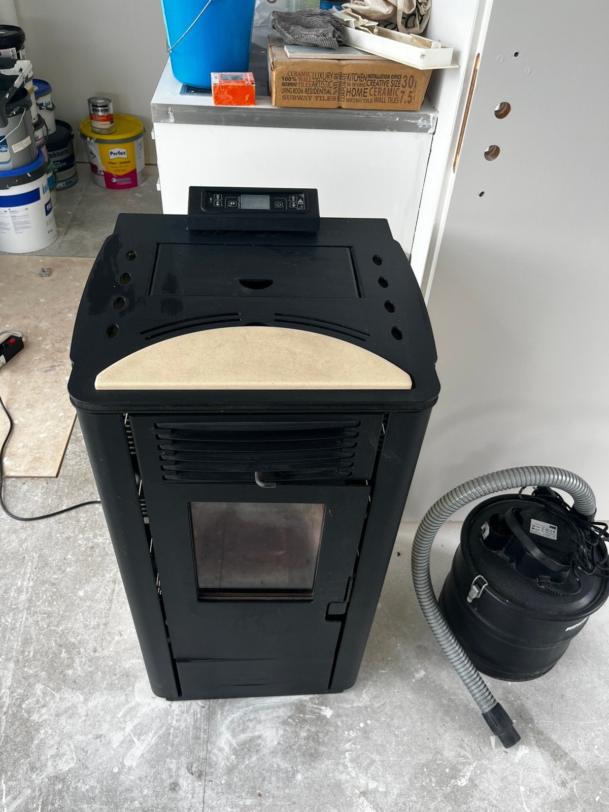 Te koop keurige Pelletkachel compleet zie foto’s, Huis en Inrichting, Kachels, Ophalen, Zo goed als nieuw, Overige brandstoffen
