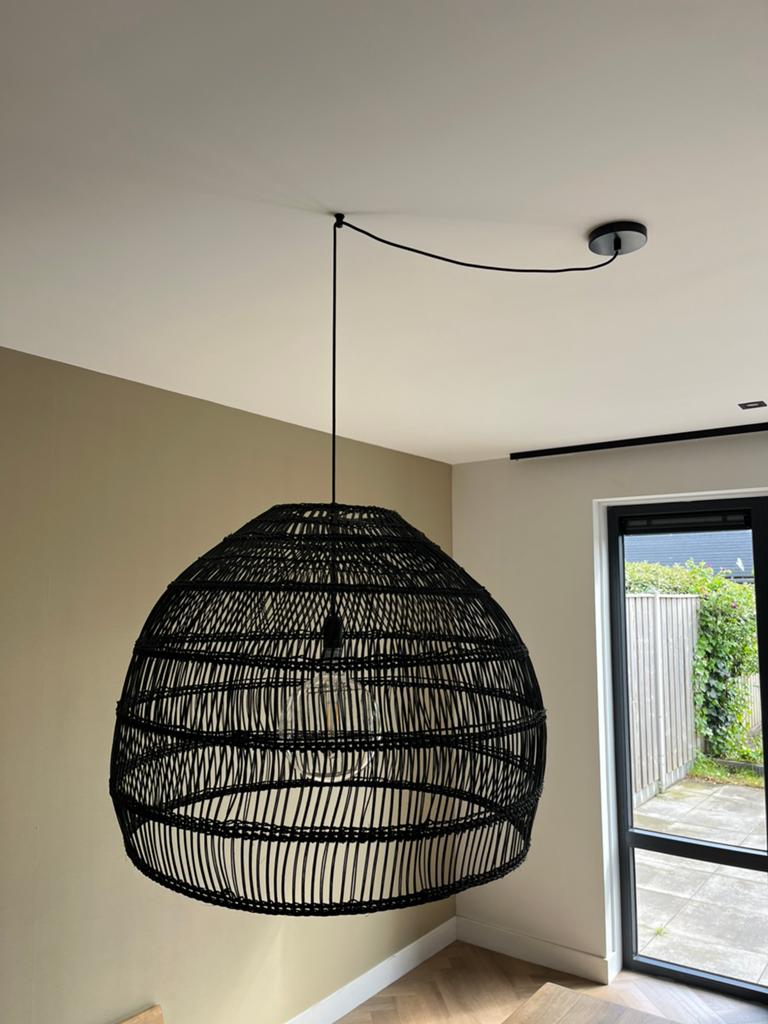Hk living rotan lamp, Ophalen of Verzenden, Gebruikt