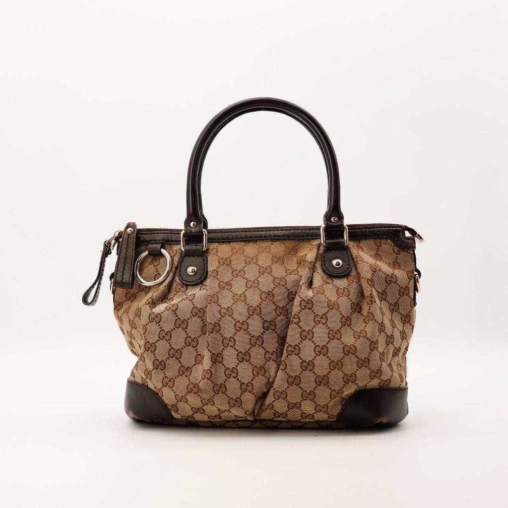 Gucci Sukey damestas beige GG canvas, Verzenden, Gebruikt, Beige, Handtas