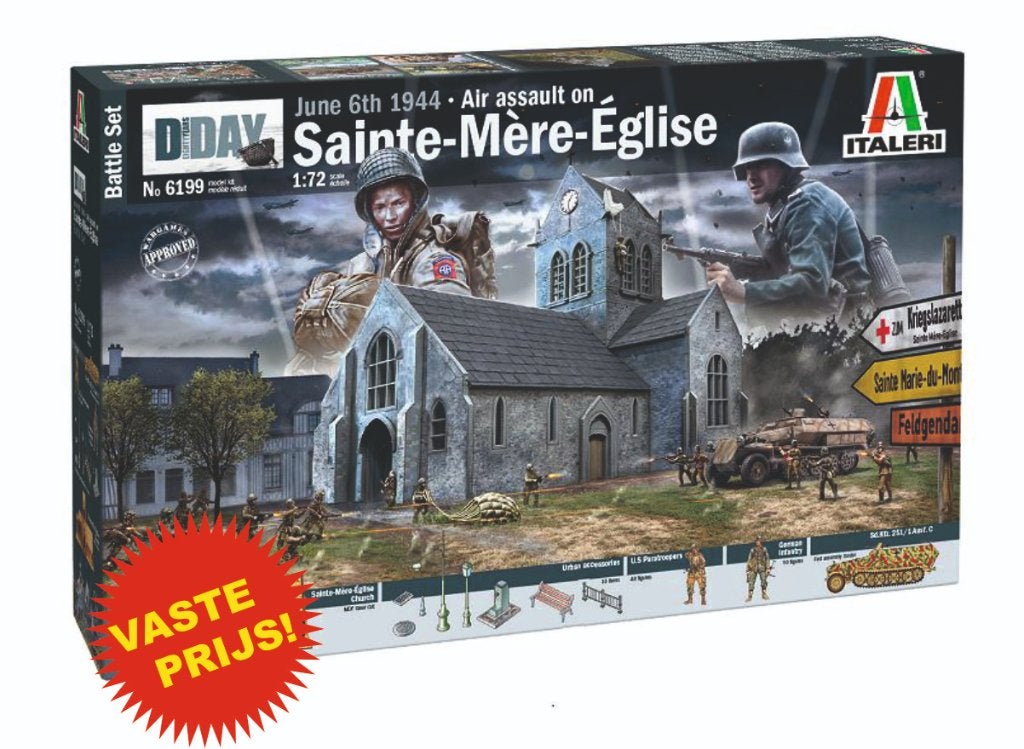 Battle of Normandy Sainte-Mère-Église 44 (Italeri 6199) 1/72, Ophalen of Verzenden, Nieuw, 1:50 of kleiner, Diorama