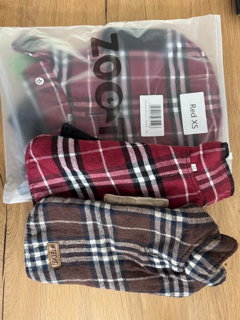 3 stuks hondenjas met Brits ruitpatroon rood en bruin, Dieren en Toebehoren, Hondenkleding, Ophalen of Verzenden, Zo goed als nieuw