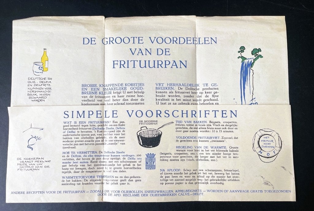 CALVÉ - folder: De Frituurpan - circa 1930, Verzenden, Gebruikt, Overige typen