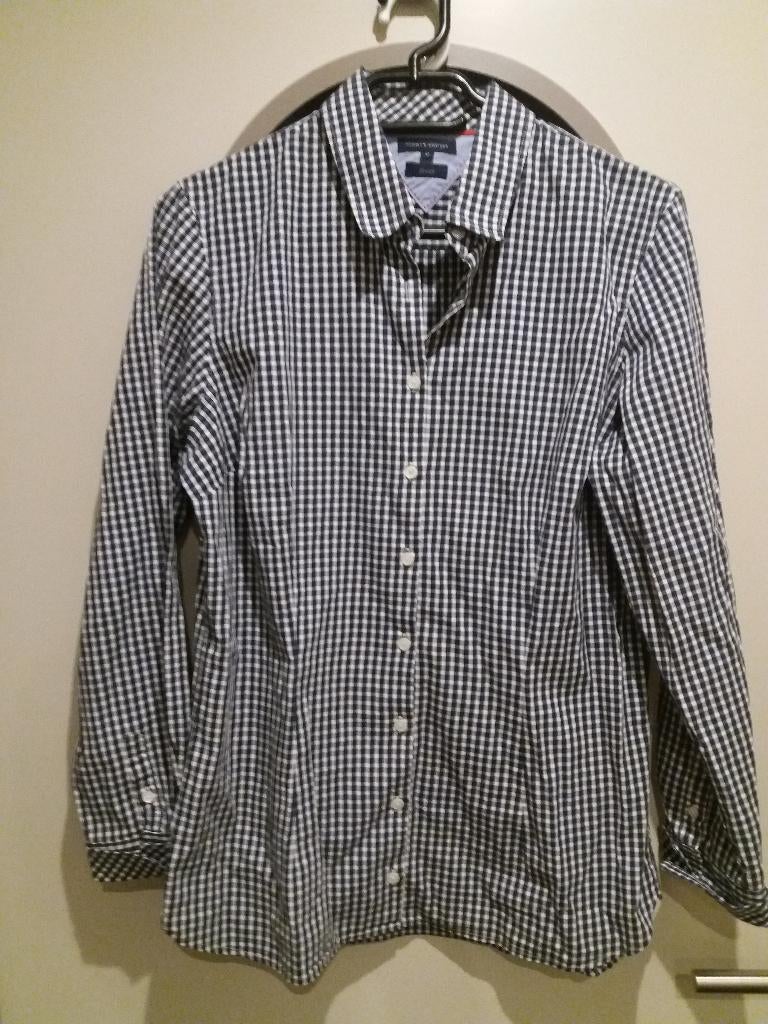 hemd ruitjes, mt 42, Tommy Hilfiger, Blauw, Maat 42/44 (L), Ophalen of Verzenden, Zo goed als nieuw