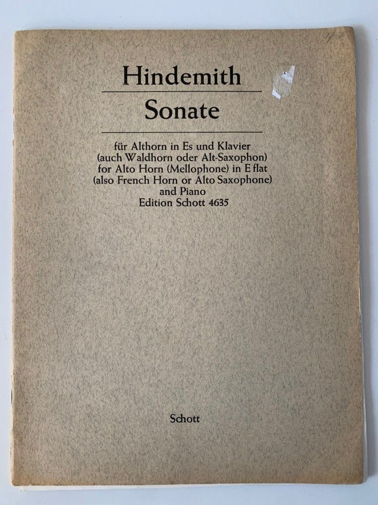 Bladmuziek Saxofoon/Althorn/Waldhorn Sonate van Hindemith, Verzenden, Artiest of Componist, Jazz, Saxofoon