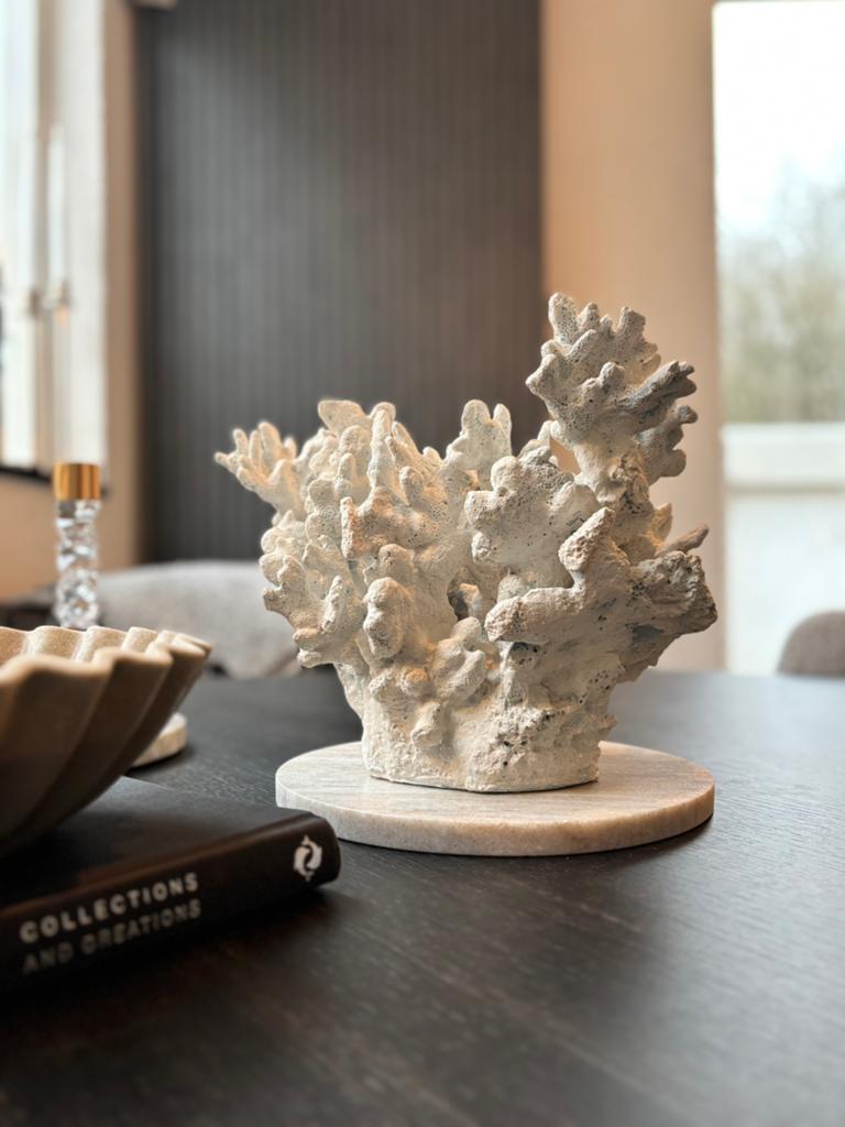 XL faux koraal wit / beige decoratie ornament tafel decor, Ophalen of Verzenden, Zo goed als nieuw
