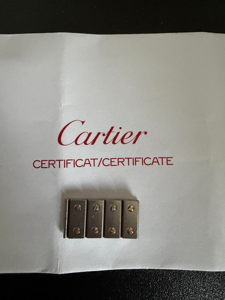 Originele Cartier Santos two tone armbandschakels, Overige merken, Gebruikt, Staal, Polshorloge
