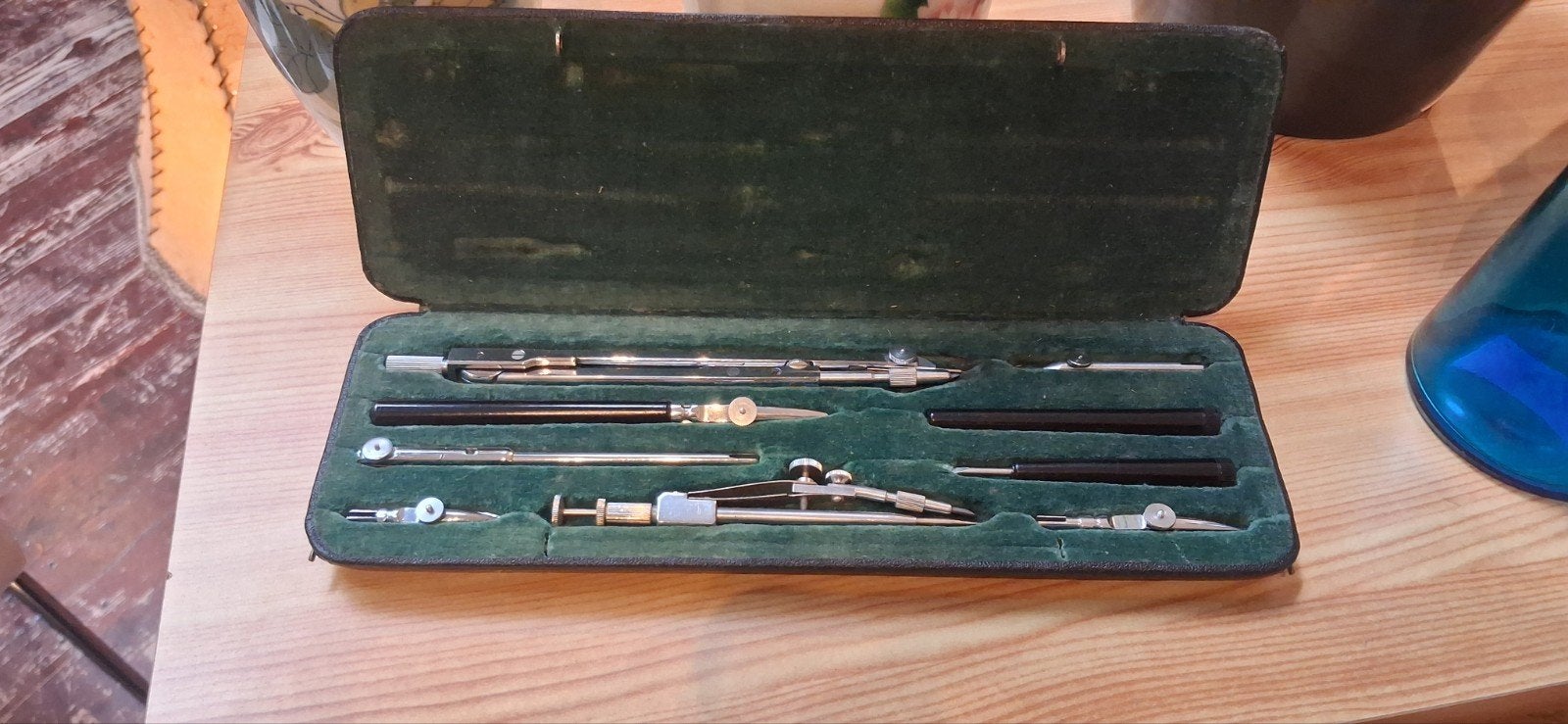 Vintage passerset in etui - V&P / LISTE, Ophalen of Verzenden