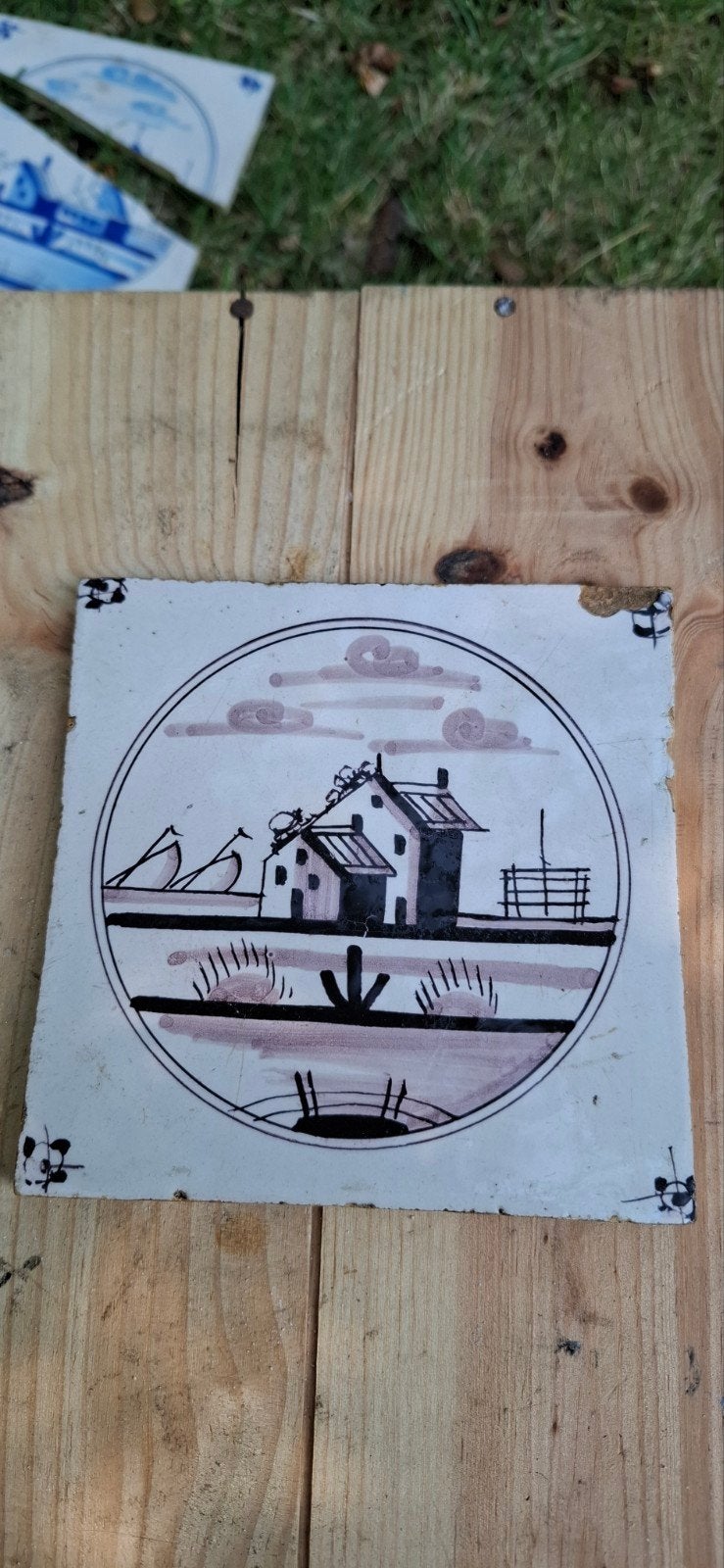15 antieke tegel Makkum of Harlingen rond 1850, Ophalen of Verzenden