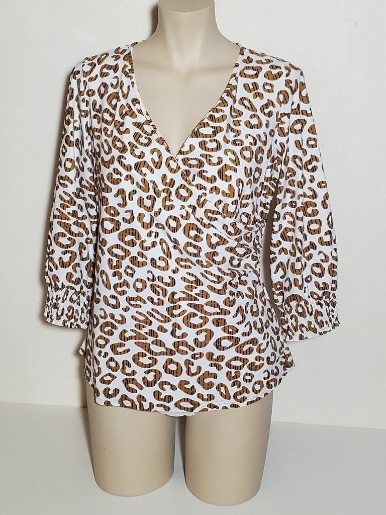 Studio Anneloes Joy Wrap blouse maat L – Off White, Camel, Studio Anneloes, Bruin, Maat 42/44 (L), Ophalen of Verzenden