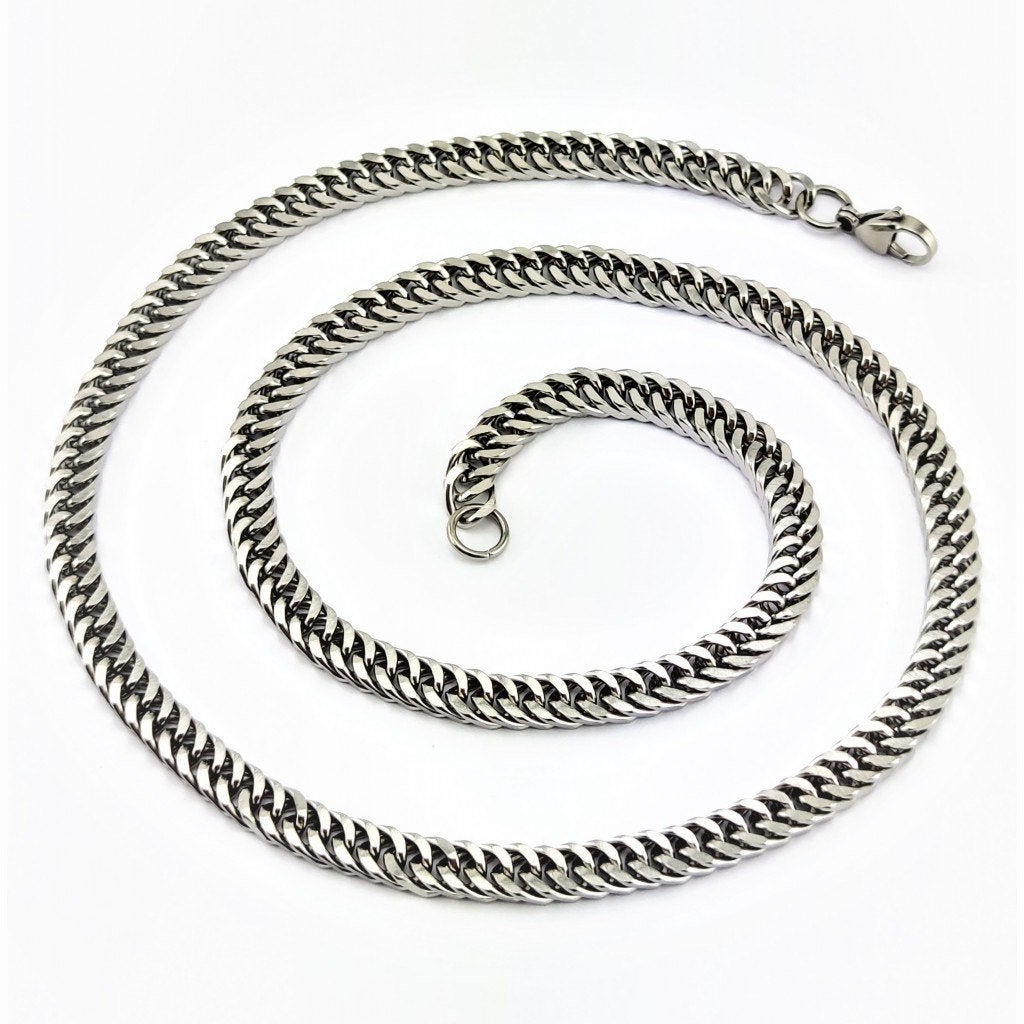 6,5mm Stalen Gourmet Ketting Dames Heren zilverkleurig - RVS, Overige materialen, Birgitta-Gracht 33, 6465 EL Kerkrade, Nederland