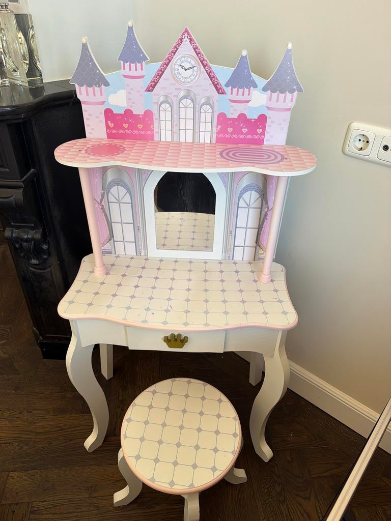 Prinsessen kaptafel met krukje, kralen en jurk, Ophalen, Gebruikt, Overige typen
