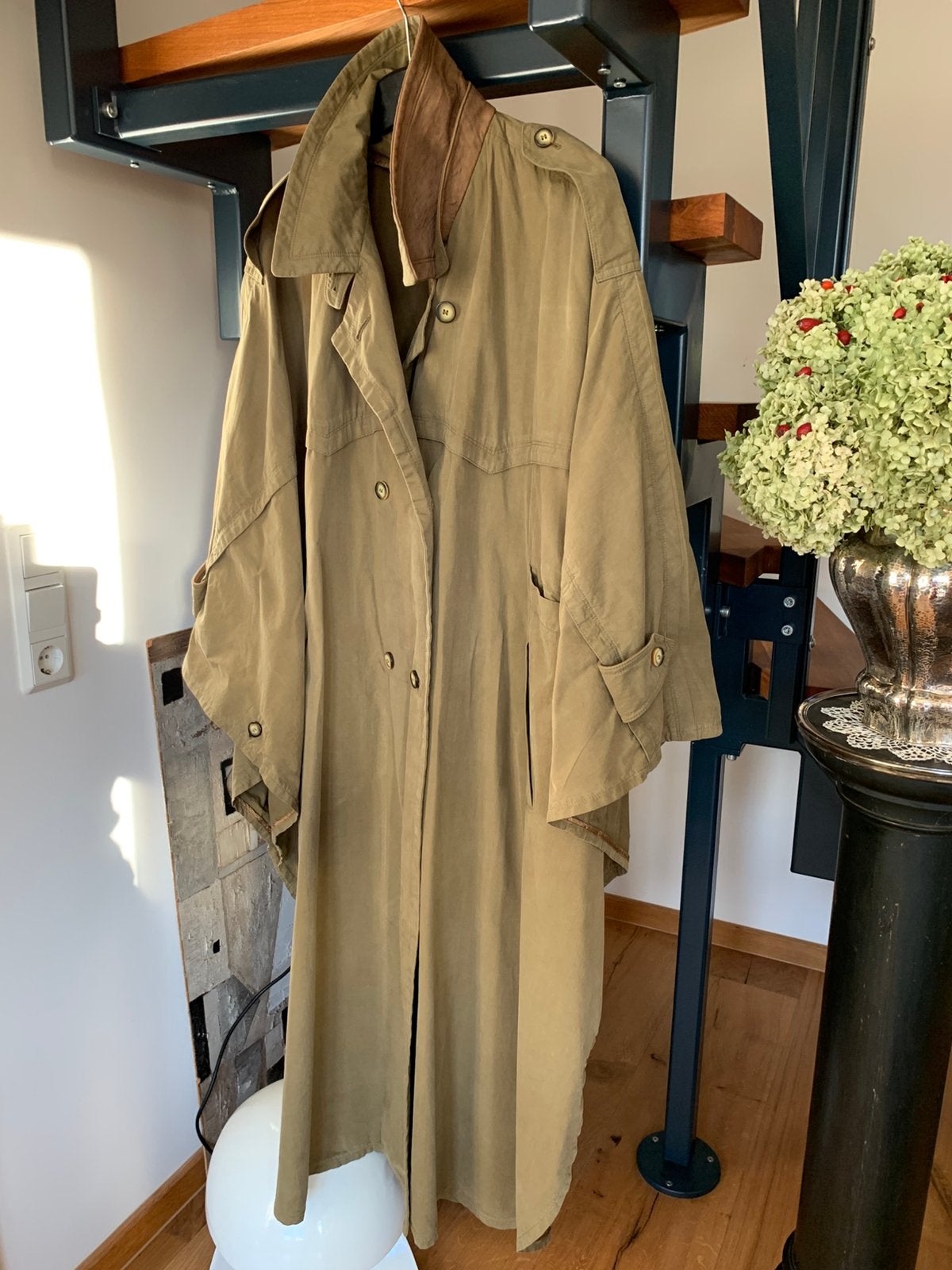 Amadeus Fashion jas, jachtcape, Wetterfleck, met leer, 38-46, Verzenden, Beige, Gedragen, AMADEUS FASHION