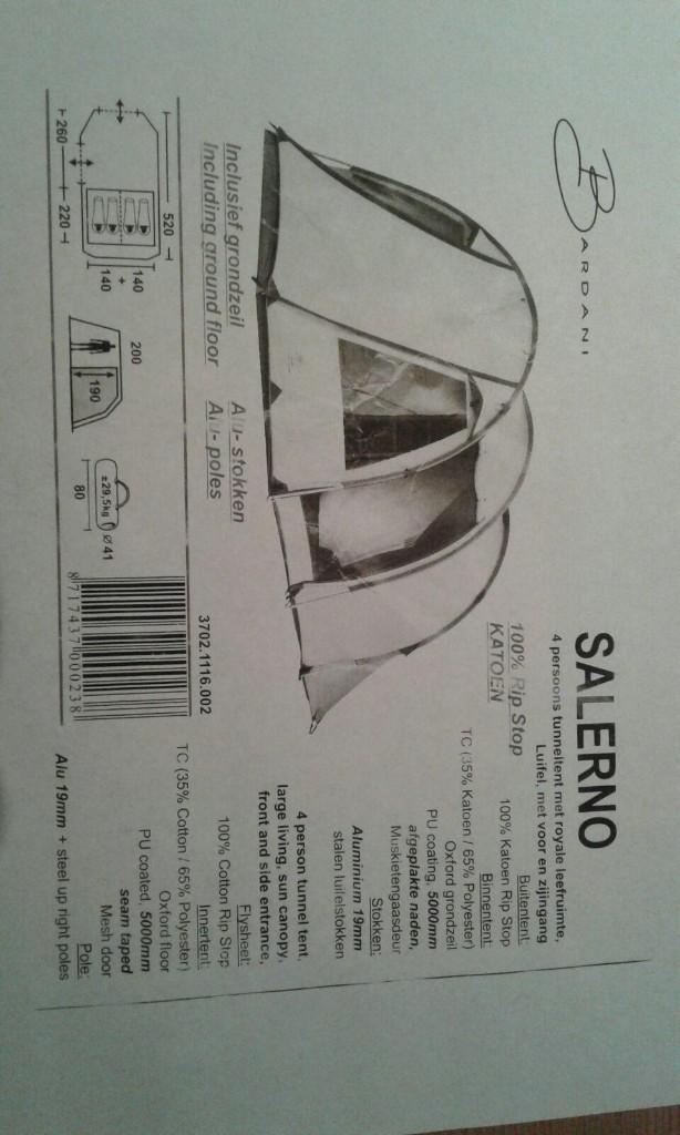 Tent Baldani Salerno, Ophalen, Gebruikt, Tot en met 4