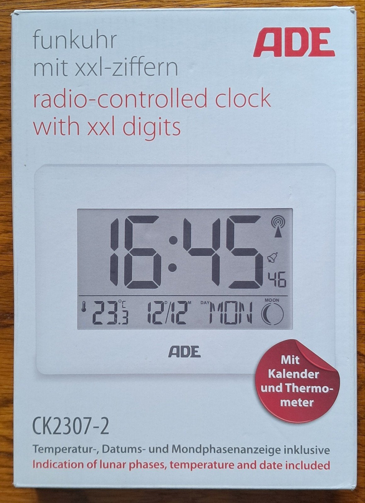 ADE, digitale radiogestuurde klok, Ophalen, Nieuw