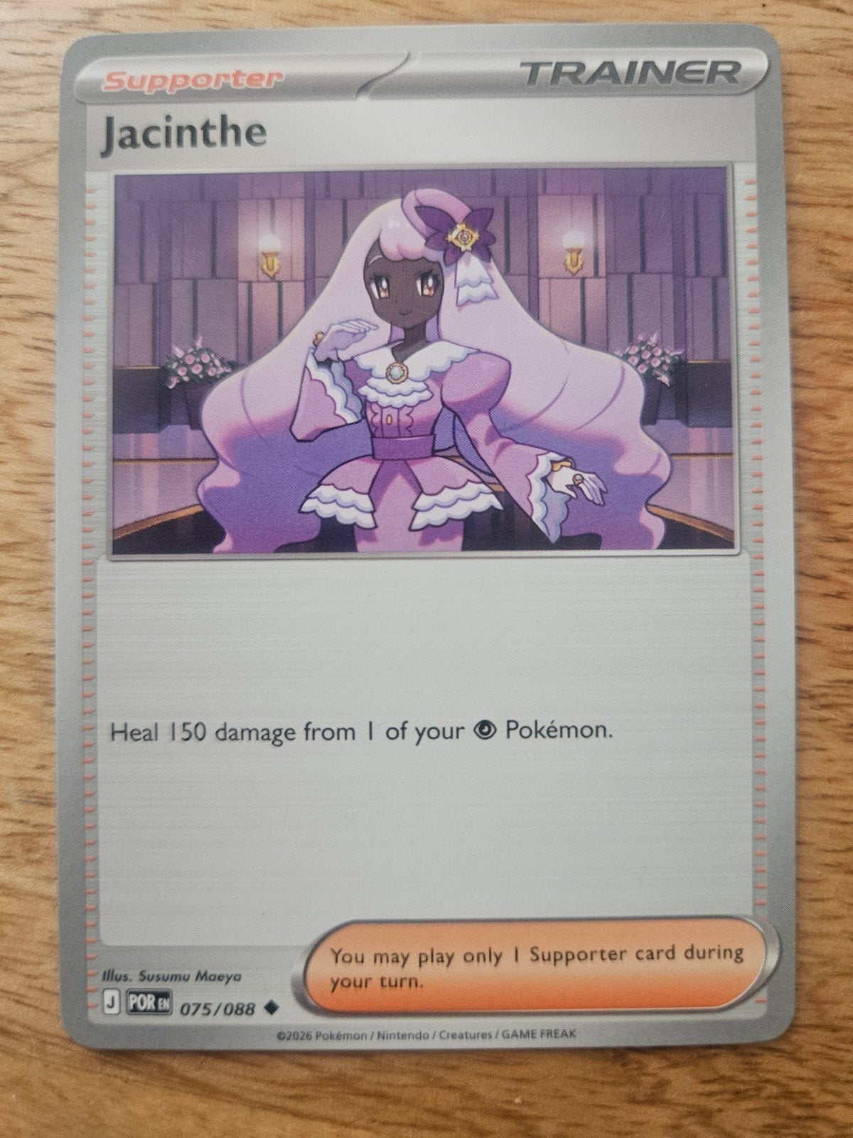 Pokémon TCG Jacinthe Supporter Trainer Kaart 075/088, Ophalen of Verzenden, Zo goed als nieuw, Losse kaart