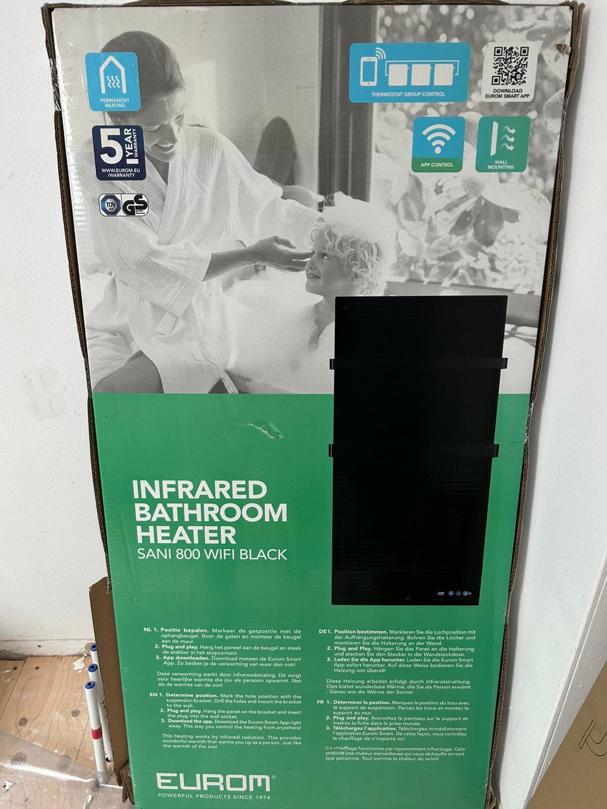 Nieuwe Eurom SANI 800 WiFi Infrarood Badkamerverwarming, Ophalen, Overige typen, Nieuw, Minder dan 60 cm