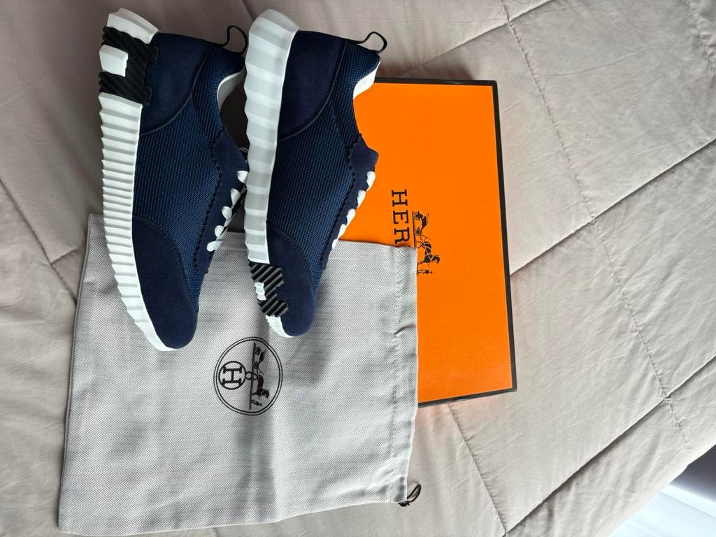 Hermes bouncing sneakers maat 38, Ophalen of Verzenden, Zo goed als nieuw, Blauw, Sneakers of Gympen